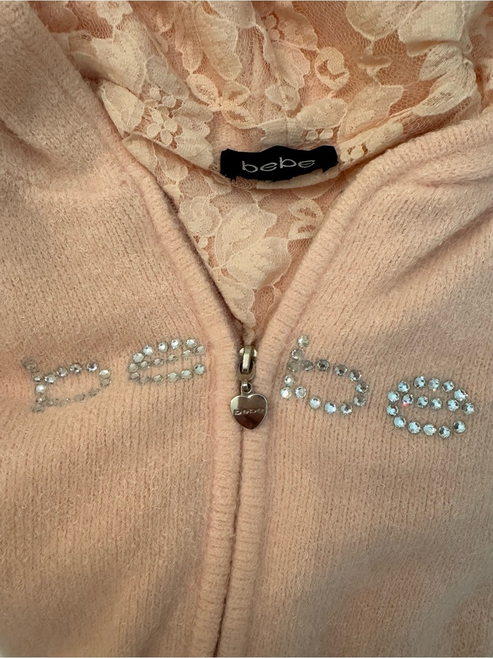 BEBE Blush Peach 🍑 Hooded Short-Sleeve Flirty Top/Summer Jacket 🍑 very soft - Picture 4 of 4